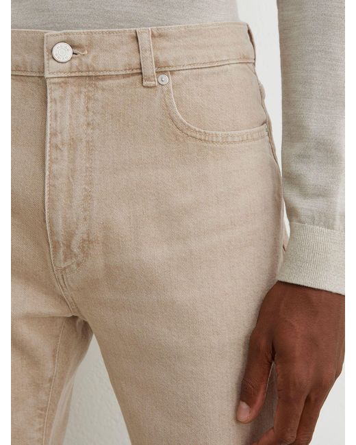 Reiss Natural Arctic - Caramel Brown Slim-fit Stonewashed Jeans, 34w X 33l (uk 34 L) for men