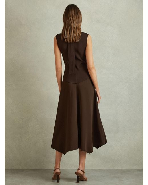 reiss lani hybrid midi dress REISS Lani Hybrid Knit Tie Back Midi Dress