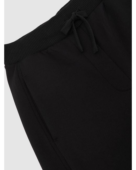 Reiss Laney - Black Premium Interlock Wide-leg Joggers, Xs Regular (uk 4-6)