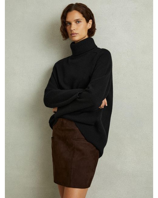 Reiss Black Eliza Roll Neck Sweater