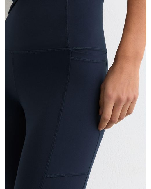 Reiss Blue High-Waisted Full-Length Leggings