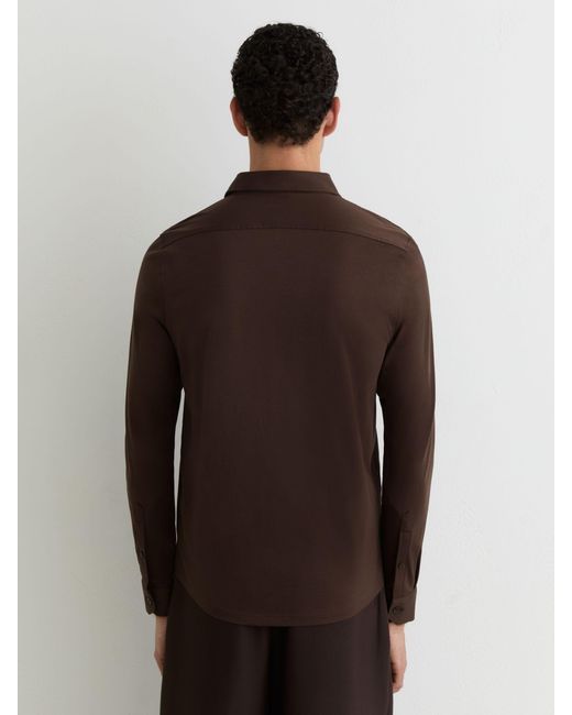 Reiss Duke - Brown Air-water Cotton Slim-fit Shirt, Xl for men