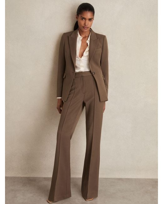 Reiss Natural Petite Flared Suit Trousers