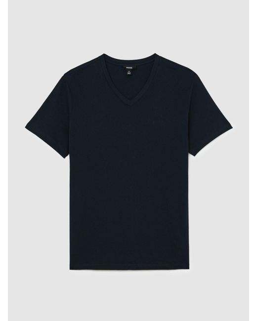 Reiss White Cotton V-Neck Tailored-Fit T-Shirt for men
