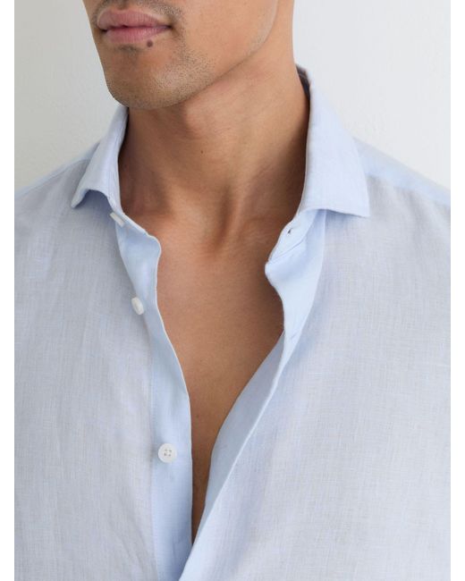 Reiss Multicolor Linen Long-Sleeve Shirt for men