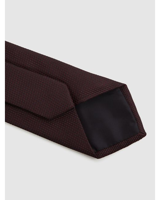 Reiss Purple Ceremony - Burgundy Ceremony Textured Silk Tie, One for men