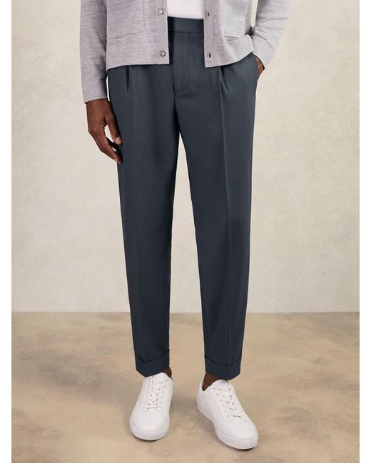 Reiss Natural Relaxed Drawstring Trousers With Turn-Ups for men