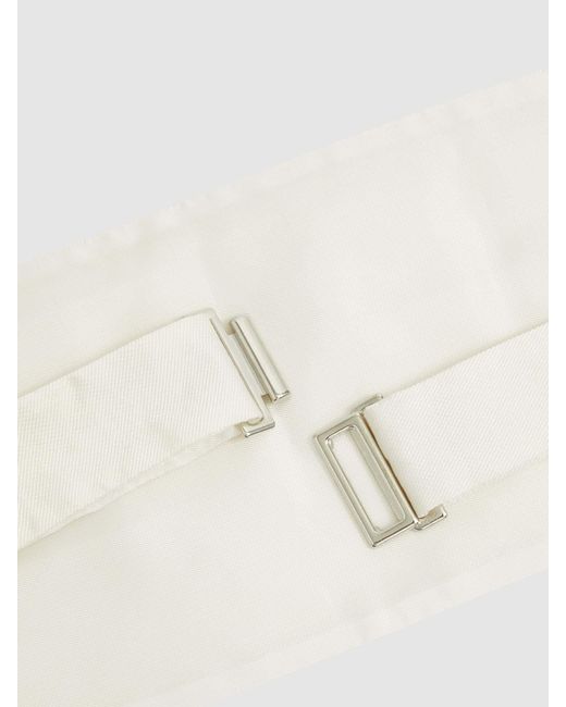 Reiss White Cameron - Ivory Silk Cummerbund, One for men