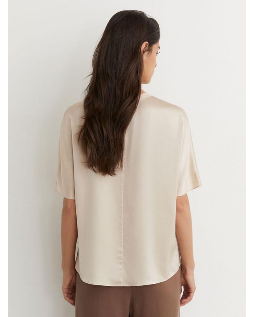 Reiss Natural Silk Short-Sleeve Top