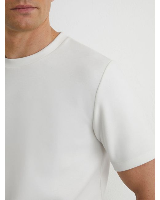 Reiss White Premium-Interlock Modern-Fit T-Shirt for men