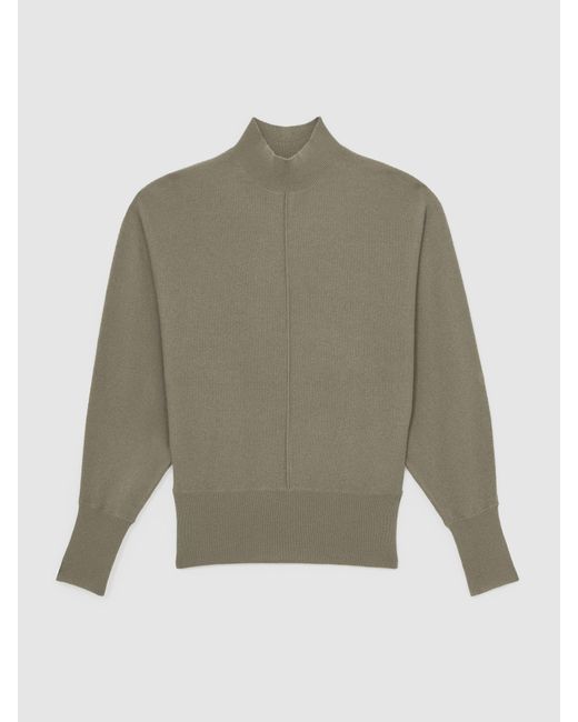 Reiss Natural Wool-Blend Funnel-Neck Batwing Jumper With Cashmere