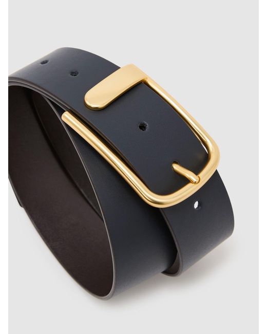 Reiss White Iyla - Navy Leather Half-keeper Belt, S (us 4-6)