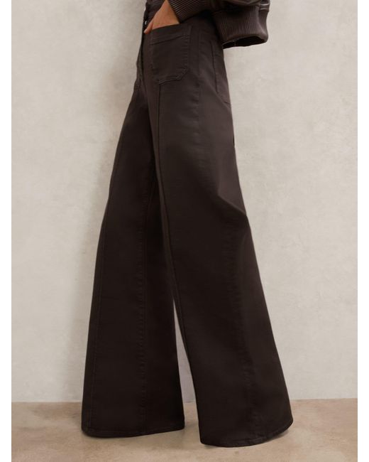Reiss Natural Petite Patch-Pocket Flared Jeans
