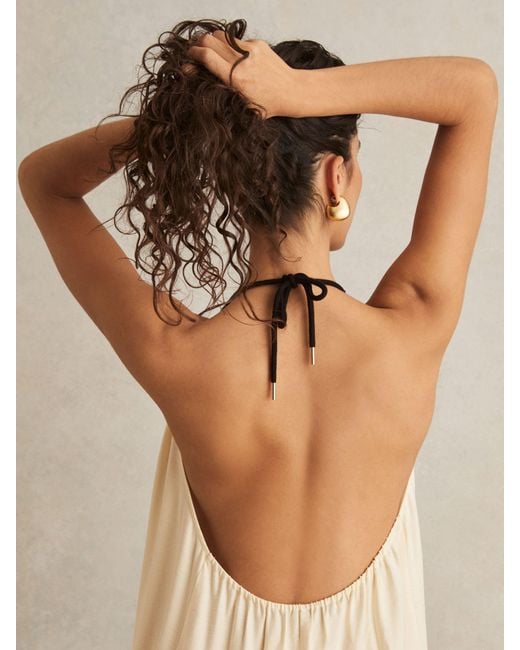 Reiss Natural Halterneck Beach Cover-Up Swing Dress