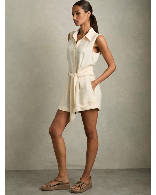 Reiss Natural Lana Sandals Leather Plain