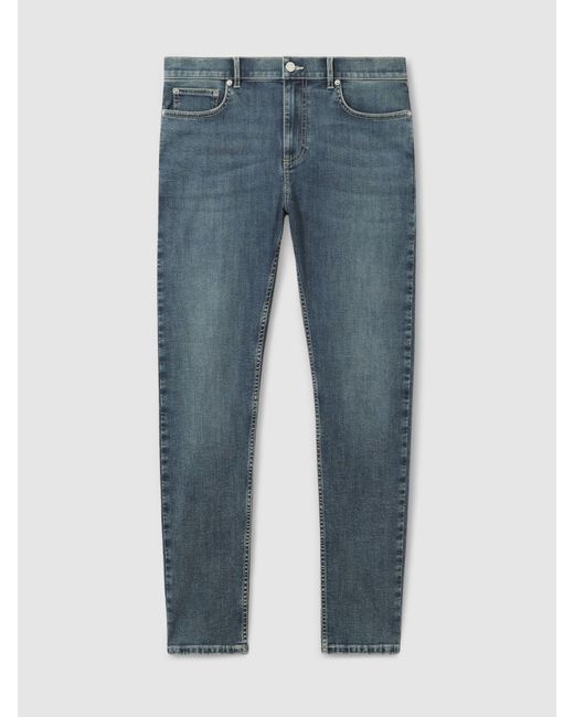 Reiss Blue Bleaker Jeans Cotton Plain for men