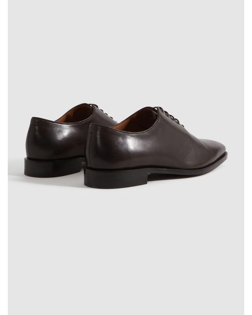 Reiss Black Mead - Dark Brown Leather Lace-up Oxford Shoes, Us 9 (uk 8) for men