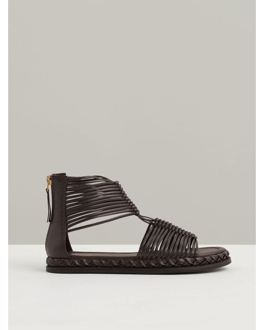 Reiss Brown Leather Gladiator Sandals