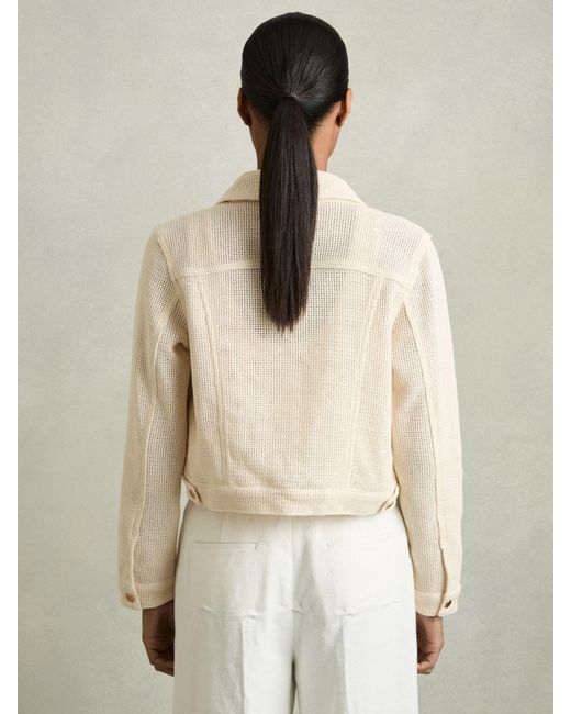 Reiss Natural Cotton-Blend Textured Trucker Jacket