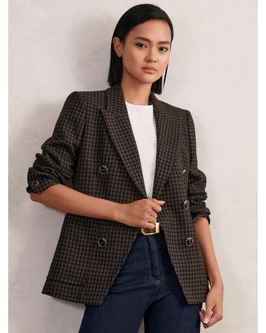 Reiss Multicolor Wool-Blend Double-Breasted Blazer