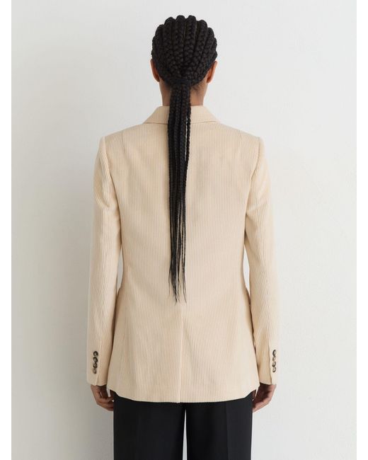 Reiss Natural Petite Cotton Corduroy Double-Breasted Blazer