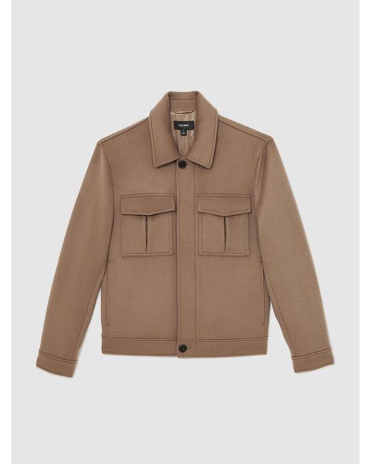 Reiss Natural Wool Blend Twin Pocket Zipped Jacket for men