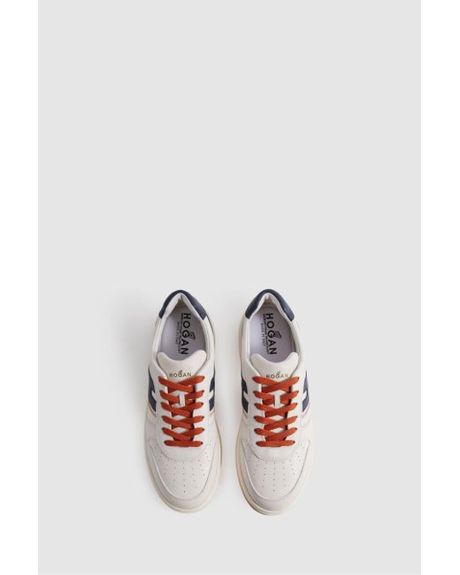 Hogan White Chunky Leather Trainers for men
