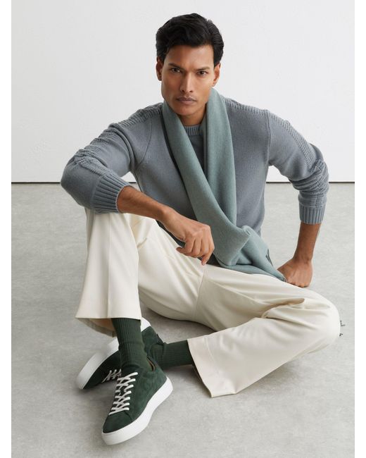 Reiss Green Finley Low-Top Trainers for men