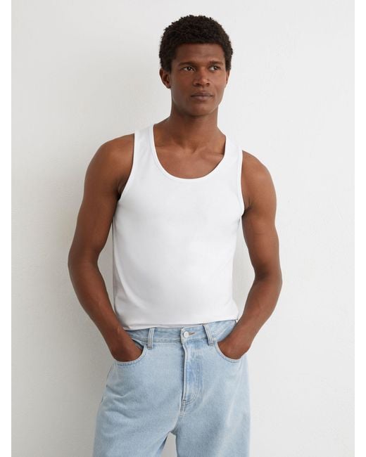 Reiss Vinnie - White Cotton Stretch Vest, S for men