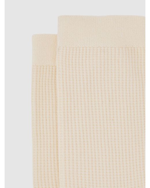 Reiss White Cotton-Blend Textured Socks