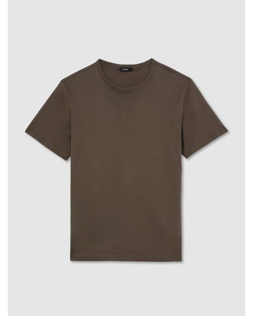 Reiss Gray Air-Water Cotton Tailored-Fit T-Shirt for men