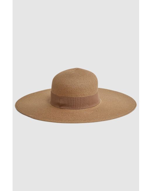 Reiss Brown Emma - Natural Wide Brim Raffia Hat