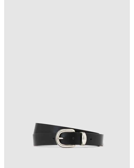 Reiss White Leather Western Belt for men