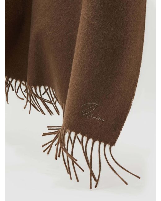 Reiss Brown Picton Wool-Cashmere Scarf
