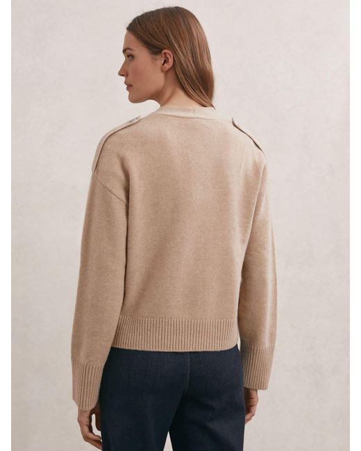 Reiss Natural Wool-Cashmere Button-Through Cardigan