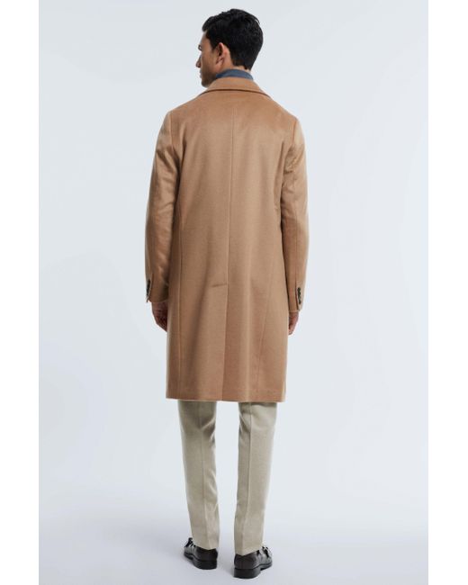 Reiss Natural Tycho - Camel Atelier Cashmere Single Breasted Coat for men