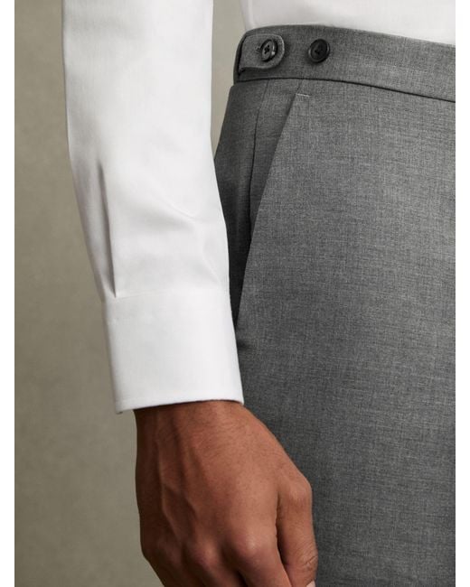 Reiss Gray Slim-Fit Wool Suit Trousers for men