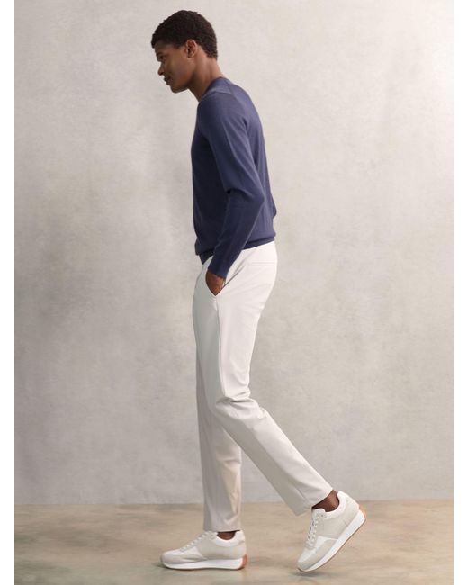 Reiss Blue Technical Stretch Relaxed Trousers for men