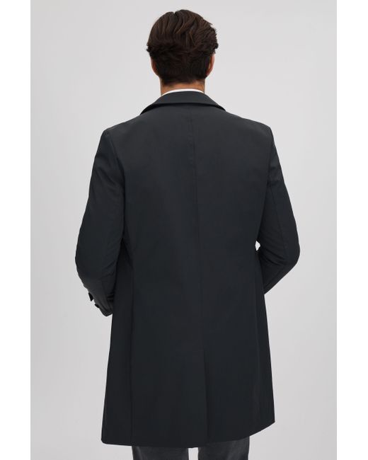 Reiss Blue Capital - Navy Single Breasted Mid Length Coat for men