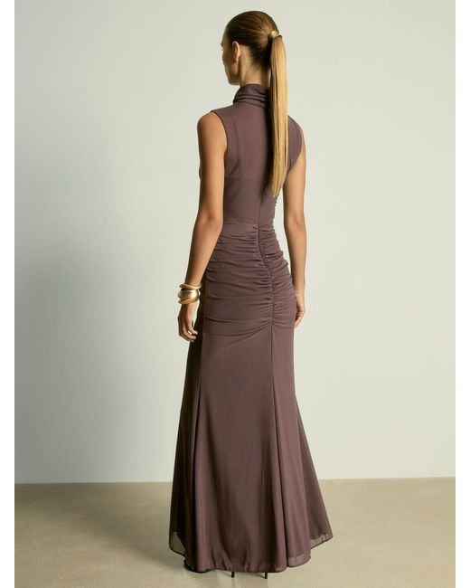 Reiss Purple Daniella Ruched Sleeveless Maxi Dress
