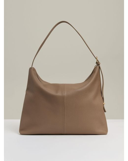 Reiss Brown Vigo - Taupe Grained Leather Tote Bag, One