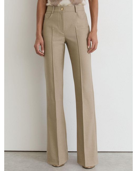 Reiss Natural Flared Twill Seam-Detail Trousers