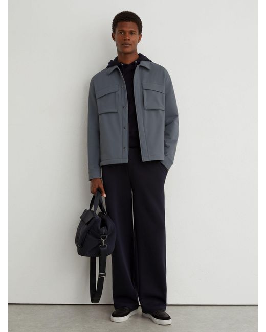 Reiss Gray Technical Twin-Pocket Overshirt for men
