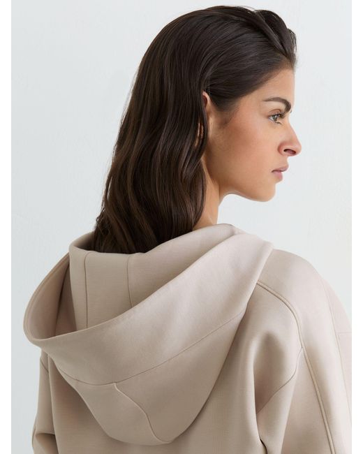 Reiss Natural Premium Interlock Half-Zip Hoodie