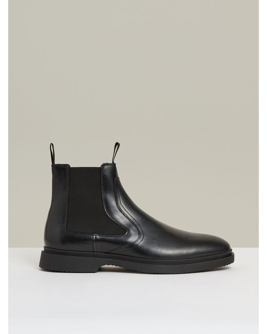 Reiss Black Leather Sole Chelsea Boots for men