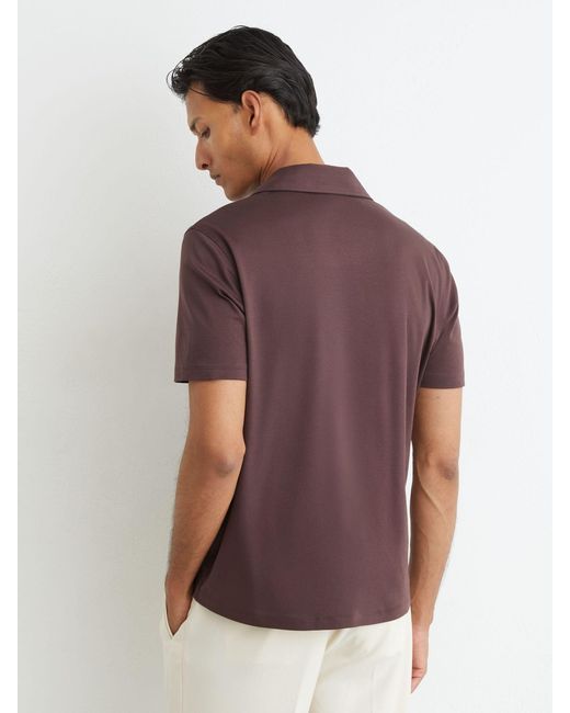 Reiss Purple Air-Water Cotton Polo Shirt for men