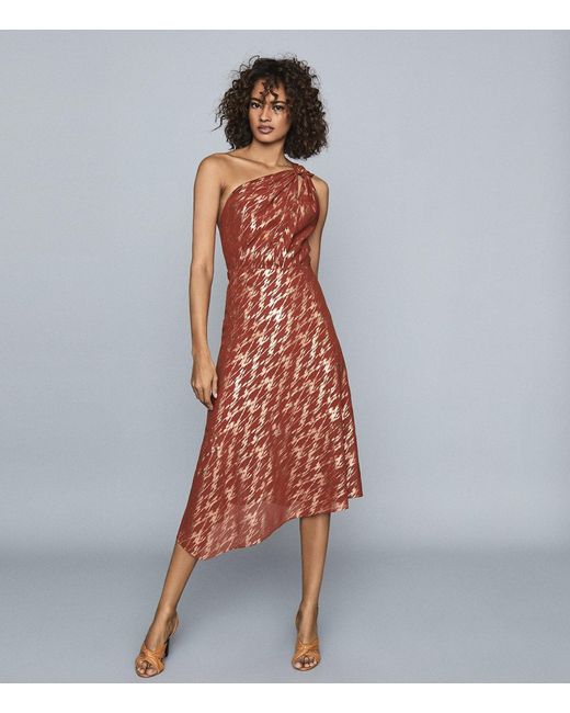 reiss isla metallic dress