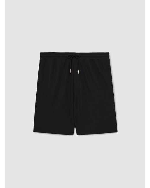 Reiss Black Textured Drawstring Shorts for men