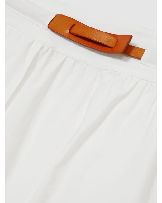 Reiss Natural Poplin Belted Split Midi Skirt