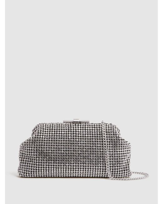 Reiss Gray Adaline Clutch Bag